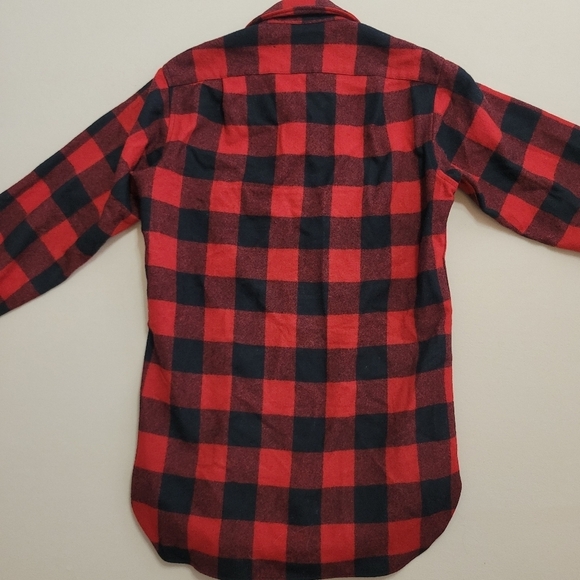 Pendleton Vtg Wool Flannel Shirt Buffalo Plaid Made in USA Gorpcore Workwear S - Picture 7 of 8